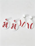 Beaded Baseball Stud Earrings - DippedShop Wholesale - #8675