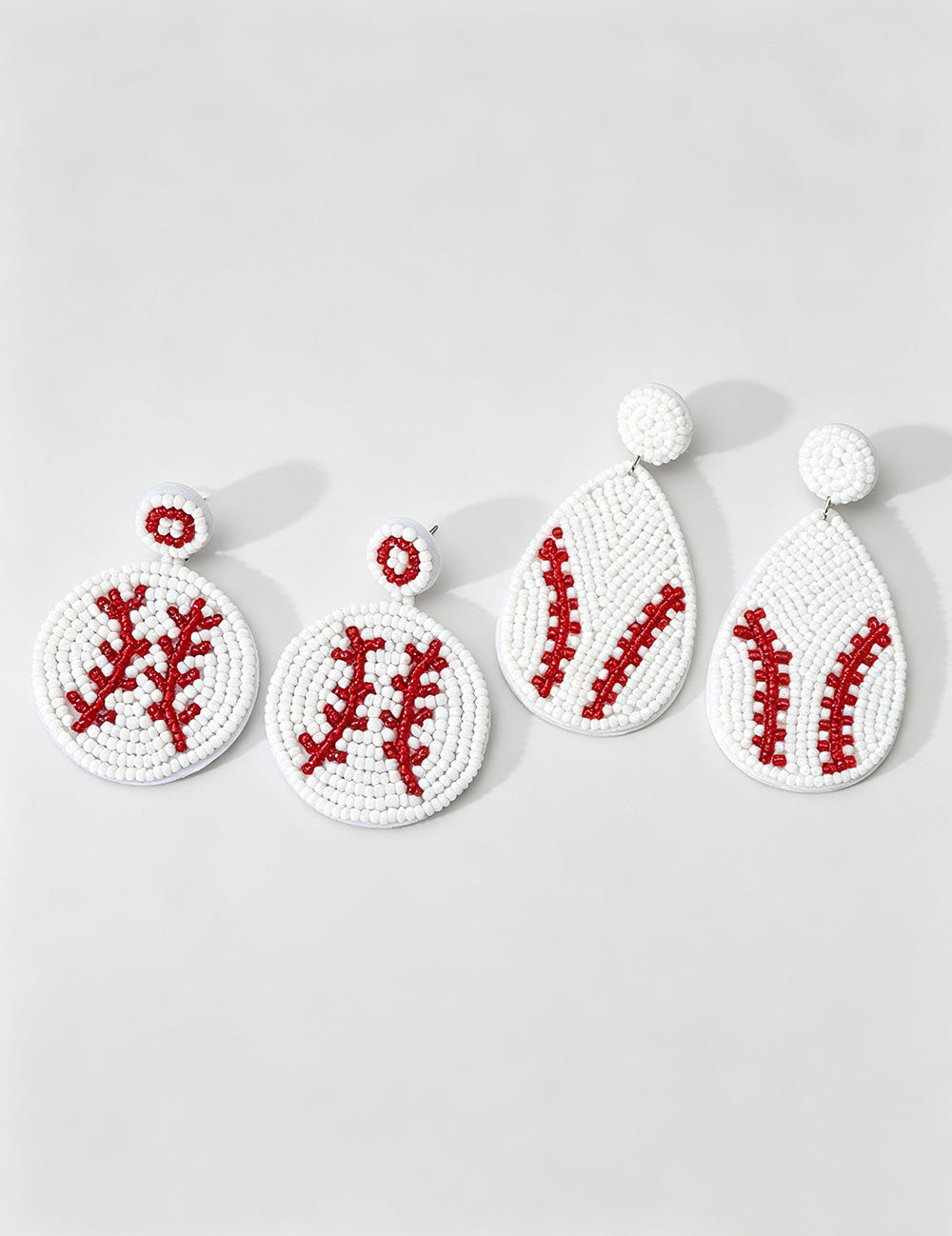 Beaded Baseball Stud Earrings - DippedShop Wholesale - #8675