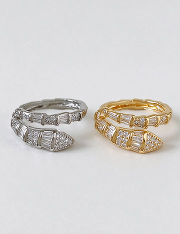 Trendy Snake Cubic Zirconia Open Finger Ring 6W6JRG378