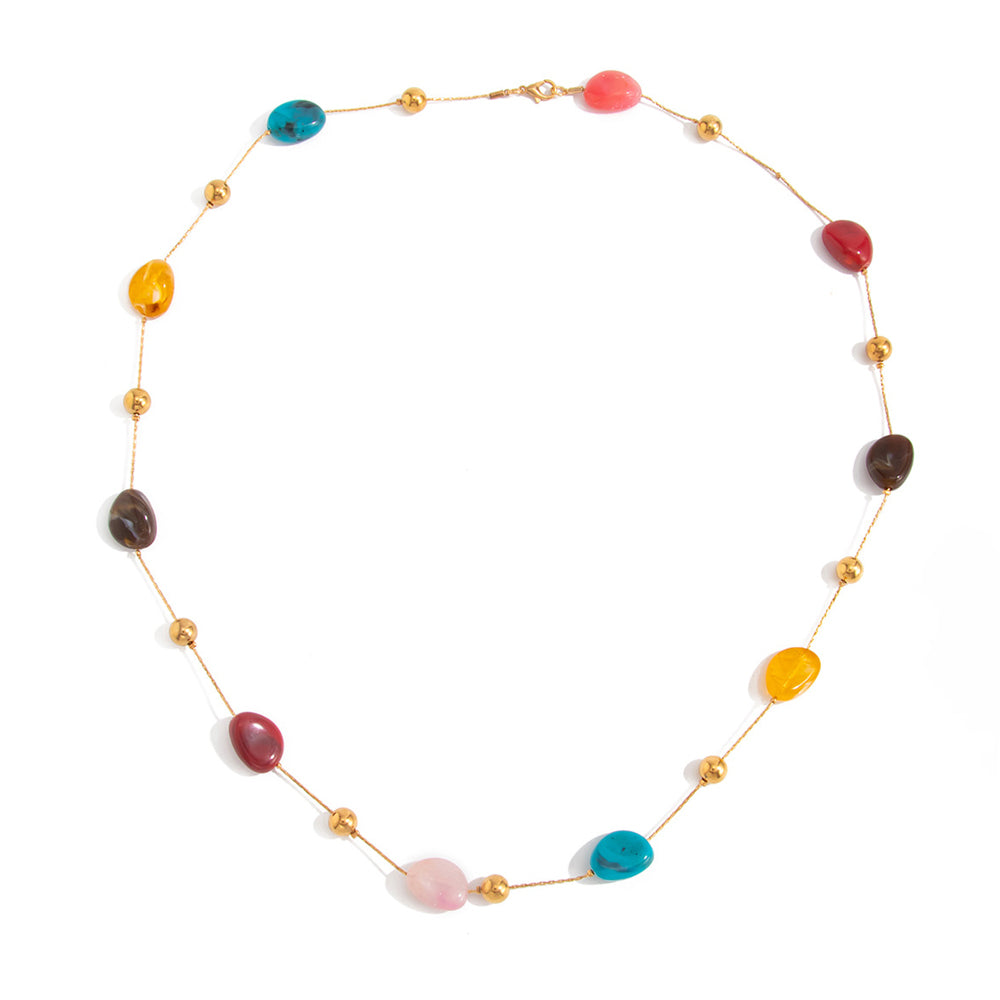Resin Bead Long Necklace - DippedShop Wholesale - #5043