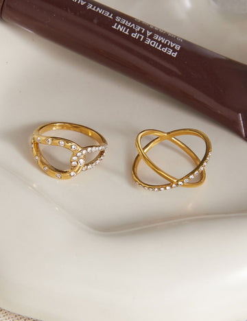 Geometric Cubic Zirconia Ring - DippedShop Wholesale - #9427