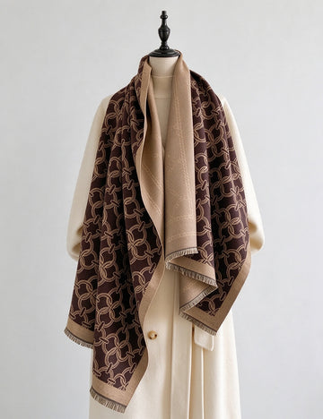Reversible Jacquard Shawl Wrap - DippedShop Wholesale - #3235
