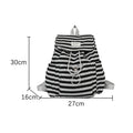 Minimalist Color Block Striped Flap Backpack 6S10BBG1430