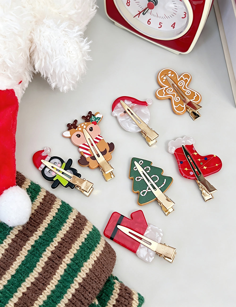 Cute Christmas Tree Duckbill No Crease Hair Clip 6W6HPN101