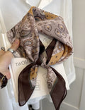 Chic Floral Print Square Silk Scarf 6W6NSI189