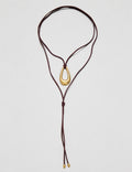Geometric Pendant Leather Necklace - DippedShop Wholesale - #0483