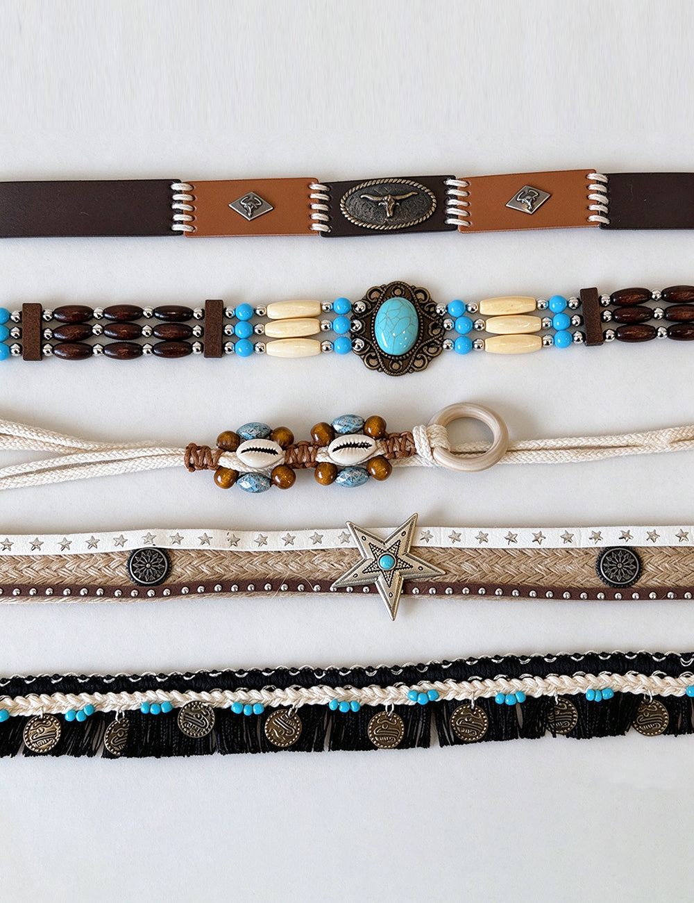Boho Style Handmade Woven Bead Waist Belt 6W6JBT235