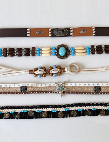 Boho Style Handmade Woven Bead Waist Belt 6W6JBT235