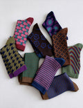 Houndstooth Striped Crew Socks - DippedShop Wholesale - #7875