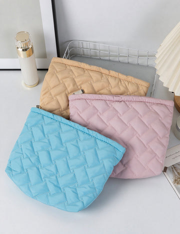 Quilted Shell Cosmetic Bag - DippedShop Wholesale - #8579