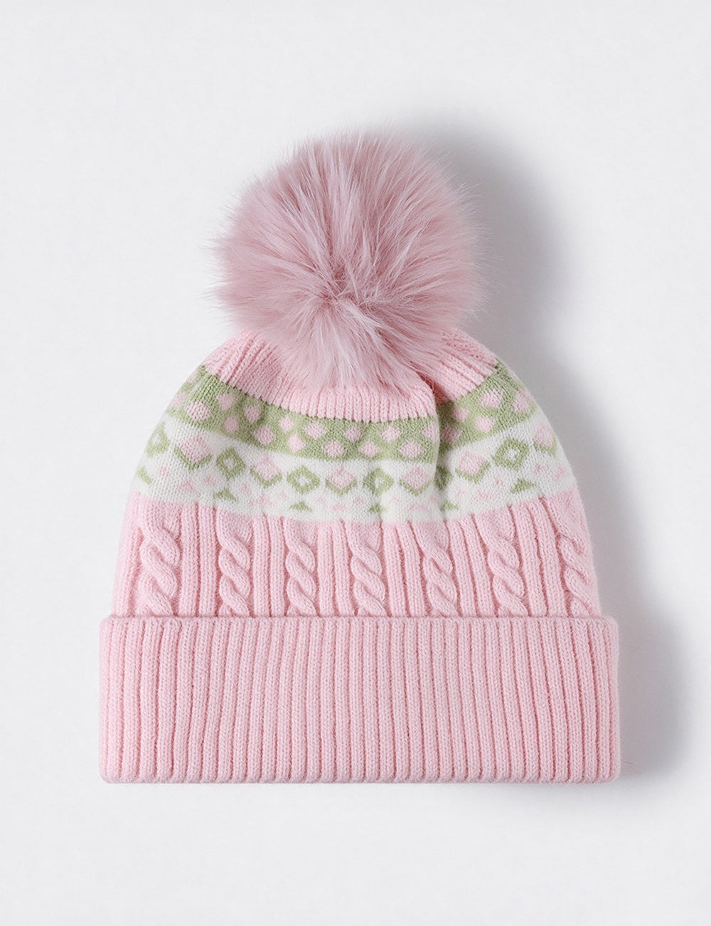 Jacquard Pompom Knit Beanie - DippedShop Wholesale - #2963