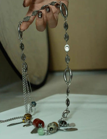 Boho-Style Colorful Beaded Decor Necklace 6W6JNC682