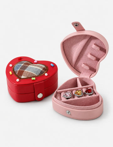 Creative Heart-Shaped Portable Jewelry Case 6W13HSJ107
