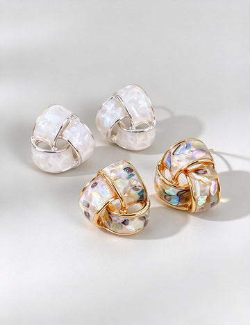 Minimalist Interlocking Geometric Stud Earrings 6W6JER827