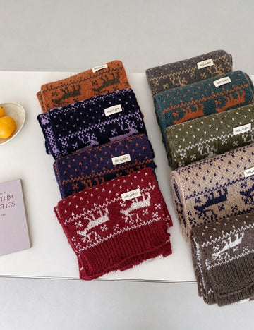 Jacquard Wool Blend Scarf - DippedShop Wholesale - #2387