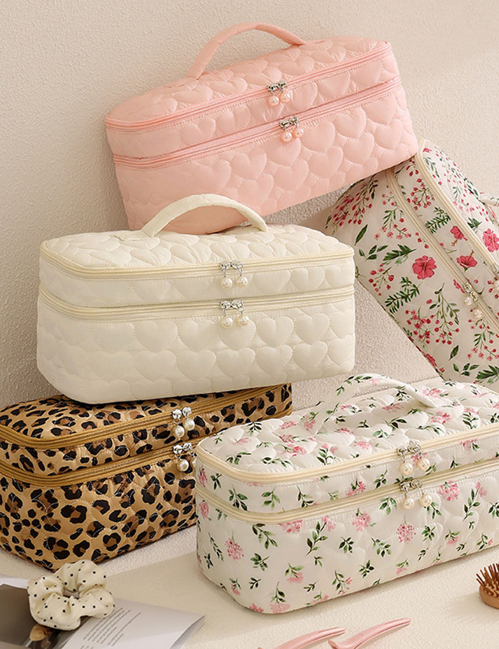Double Layered Cosmetic Bag - DippedShop Wholesale - #8115