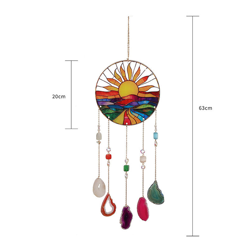 Boho Style Sun Spiral Colorful Stone Suncatchers MK2CZAS6H7HLS50