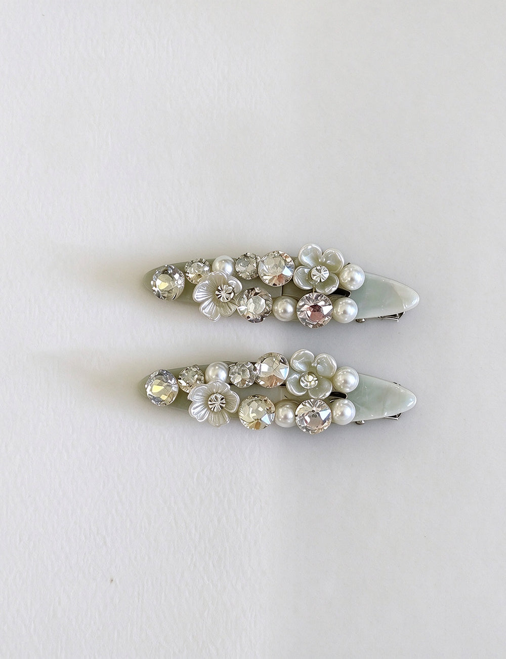 Pearl Crystal Flower Hair Clip - DippedShop Wholesale - #1299