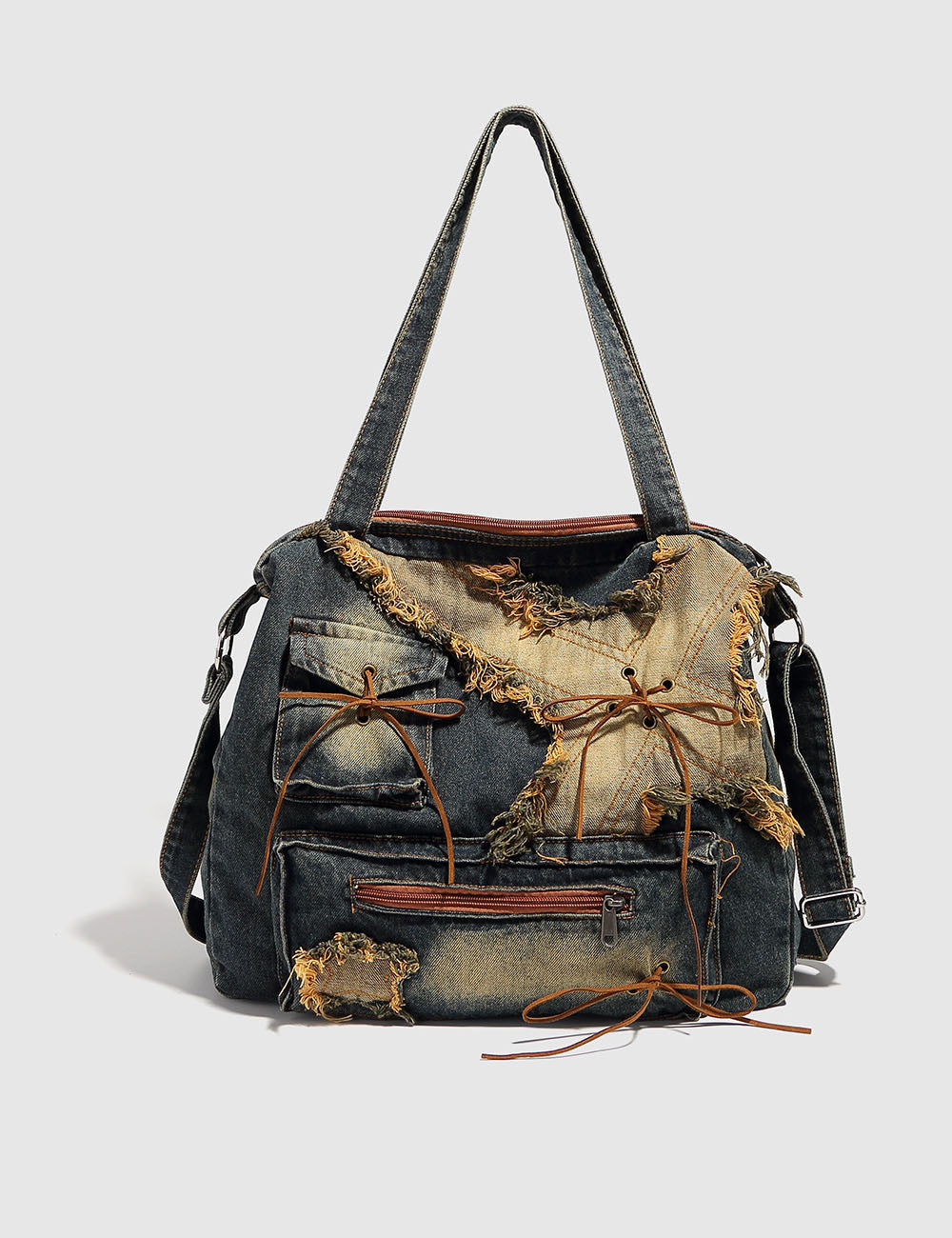 Retro Washed Large Capacity Denim Handbag 6W10BBG1336