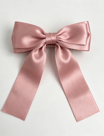Minimalist Solid Color Satin Bowknot Hair Clips 6W6HCP1228