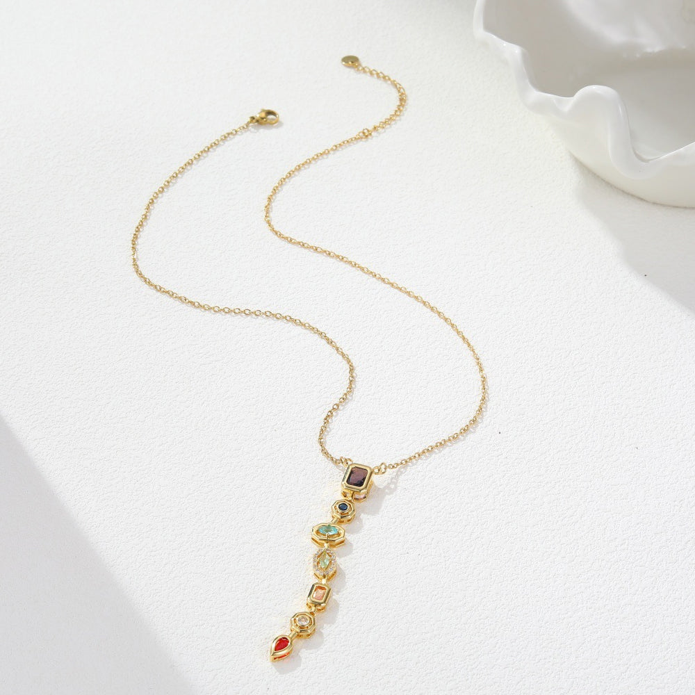 Cubic Zircon Pendant Necklace - DippedShop Wholesale - #2195