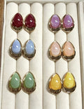 Vintage Resin Teardrop Drop Stud Earrings 6W6JER616