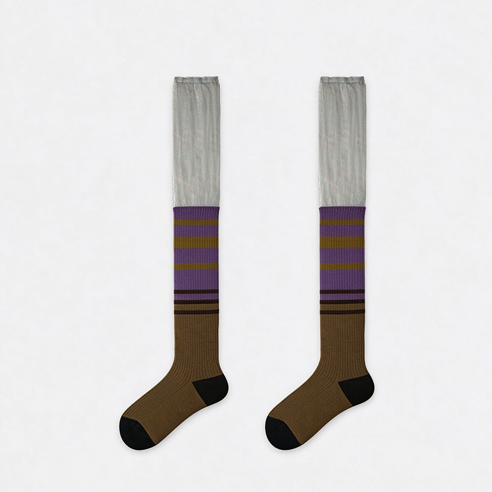 Striped Non-Slip Knit Stockings - DippedShop Wholesale - #0291