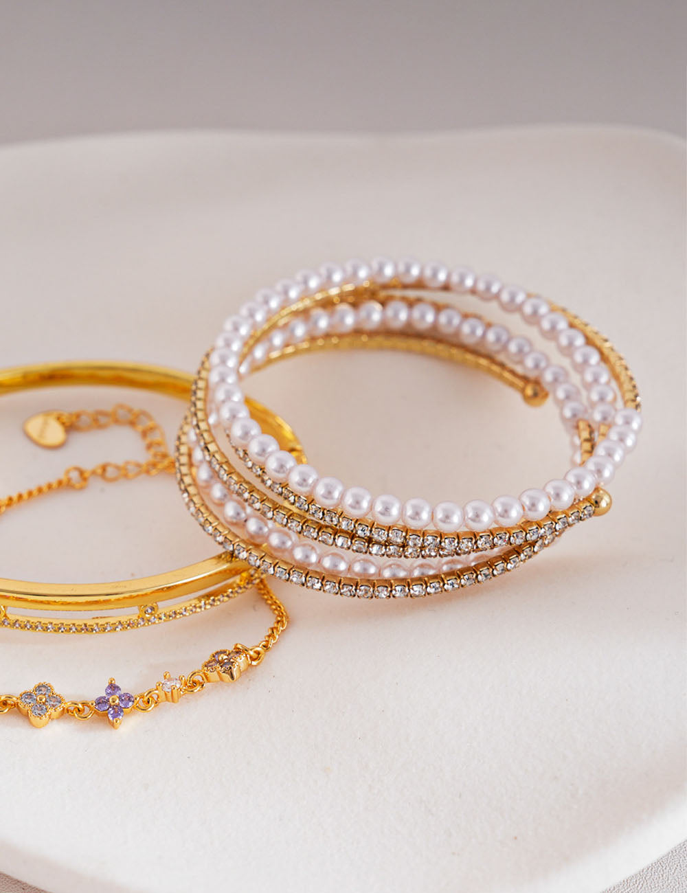 Vintage Multi-Layer Gold Plated Chain Bracelet 6W6JBR569