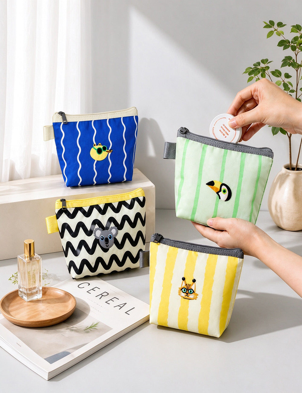 Cute Animal Print Striped Portable - DippedShop Wholesale - #1027