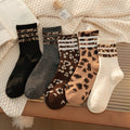 Stylish Leopard Print Non Slip Crew Socks 6W8FSO869