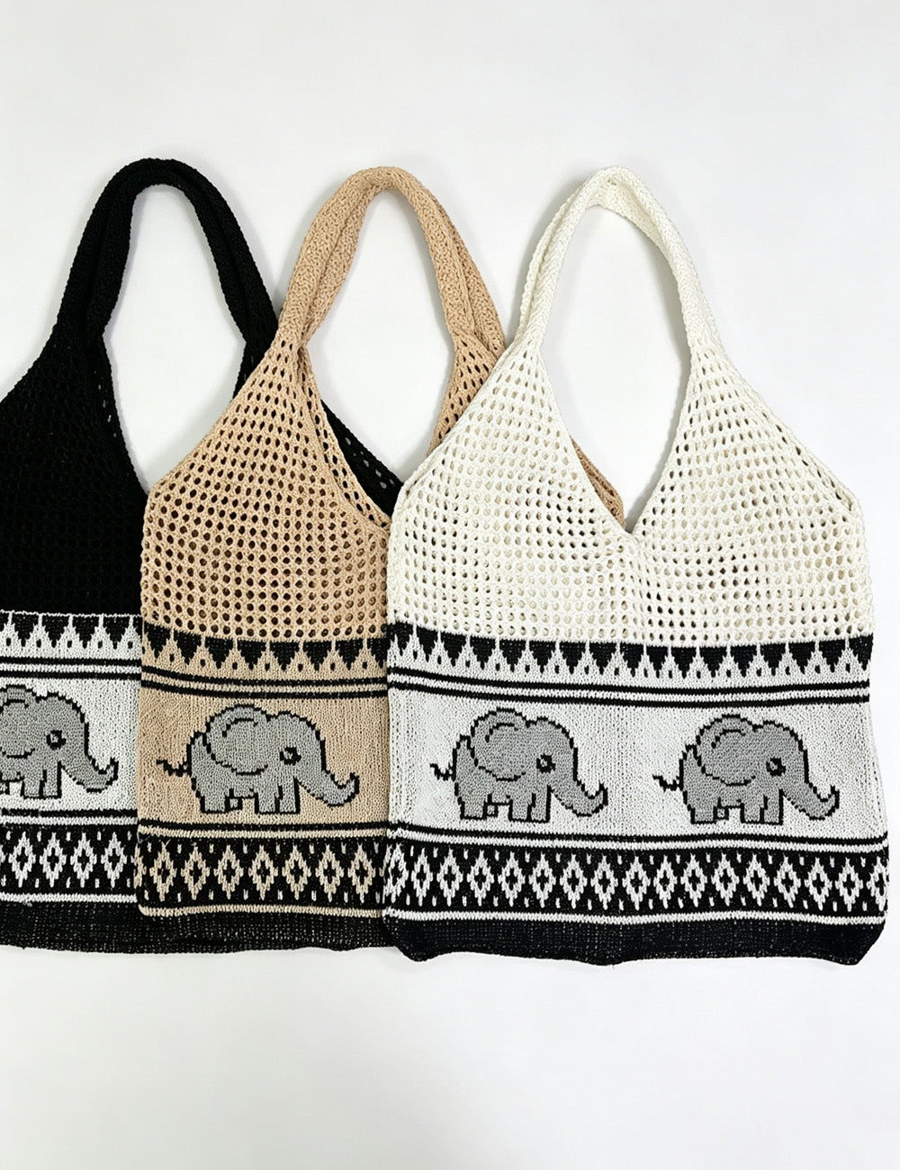 Retro Elephant Knitted Hollow Shoulder Bag 6W10BBG1795
