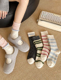 Minimalist Striped Wool Blend Thicken Crew Socks 6W8FSO537