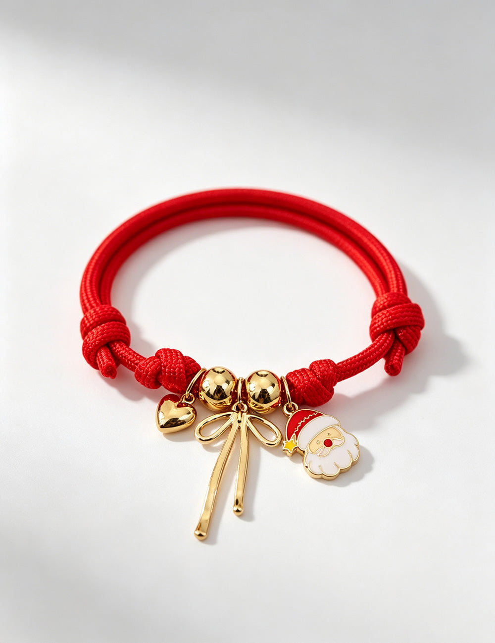Cute Santa Claus Charm Rope Braided Bracelet 6W6JBR654