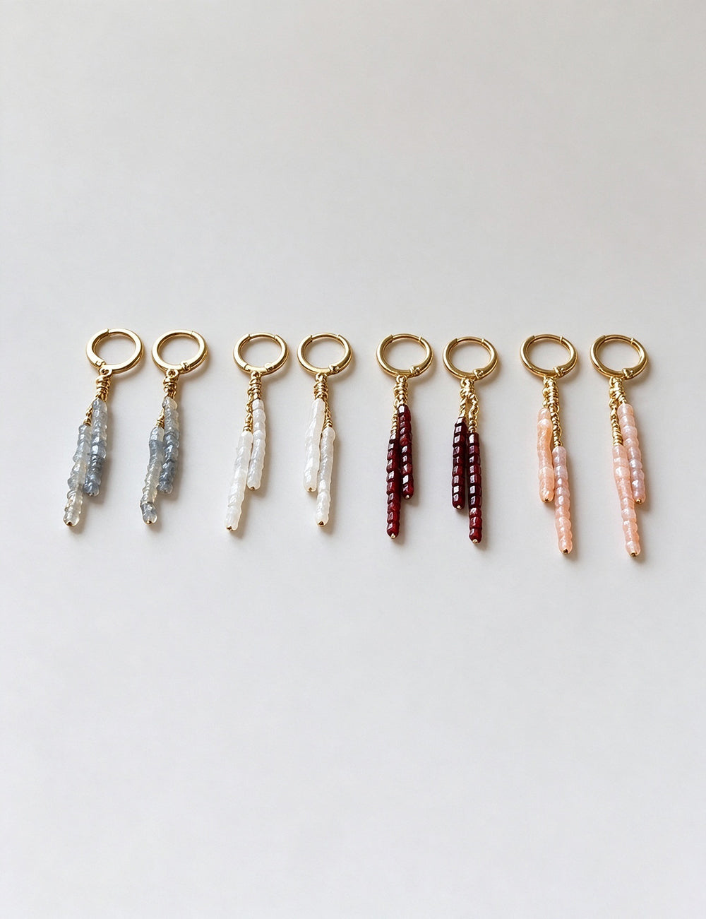 Boho Multi-Color Beaded Tassel Hoop Earrings 6W6JER952