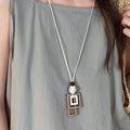 Wooden Geometric Pendant Necklace - DippedShop Wholesale - #0723