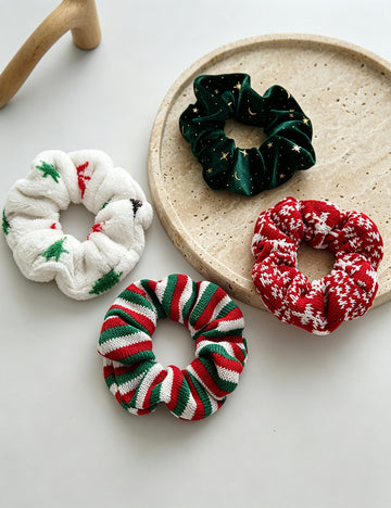 Velvet Christmas Hair Scrunchies - DippedShop Wholesale - #0355