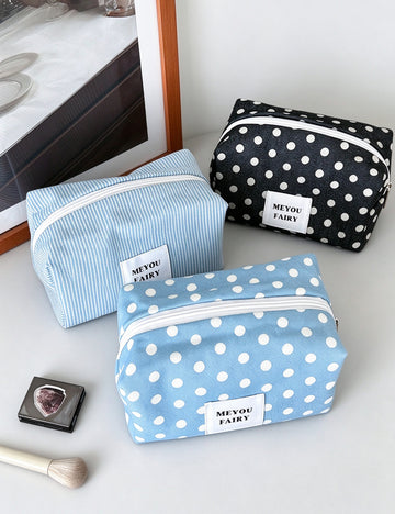 Stylish Polka Dots Print Portable Cosmetic Bag 6C5CO284