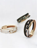 Vintage Multi Layer Irrugular Stones Magnetic Bracelets 6W6JBR498