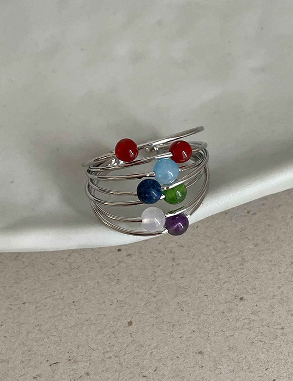 Multi-layer Beaded Open Ring - DippedShop Wholesale - #1843