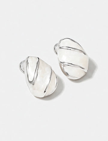 Enamel Teardrop Stud Earrings - DippedShop Wholesale - #5651