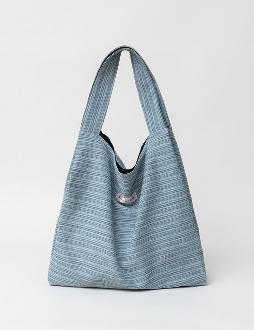 Simple Striped Denim Commuter Tote Bag 6W10BBG1991