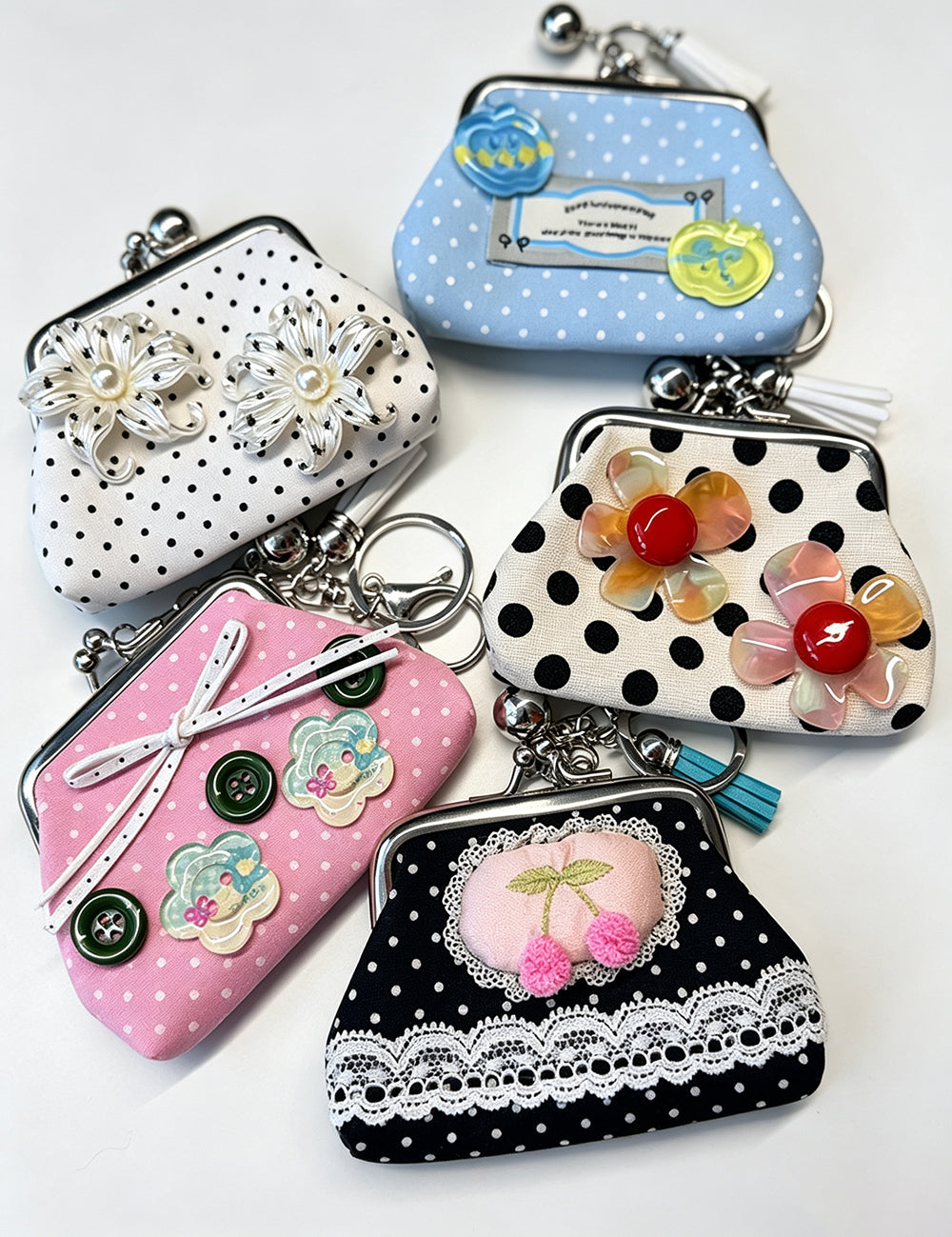 Floral Polka Dot Coin Purse - DippedShop Wholesale - #7923