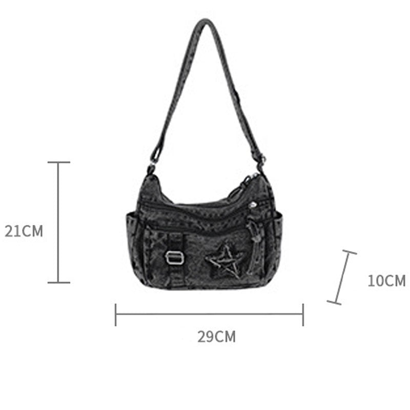 Casual Star Pattern Denim Versatile Shoulder Bag 6W10BBG1401