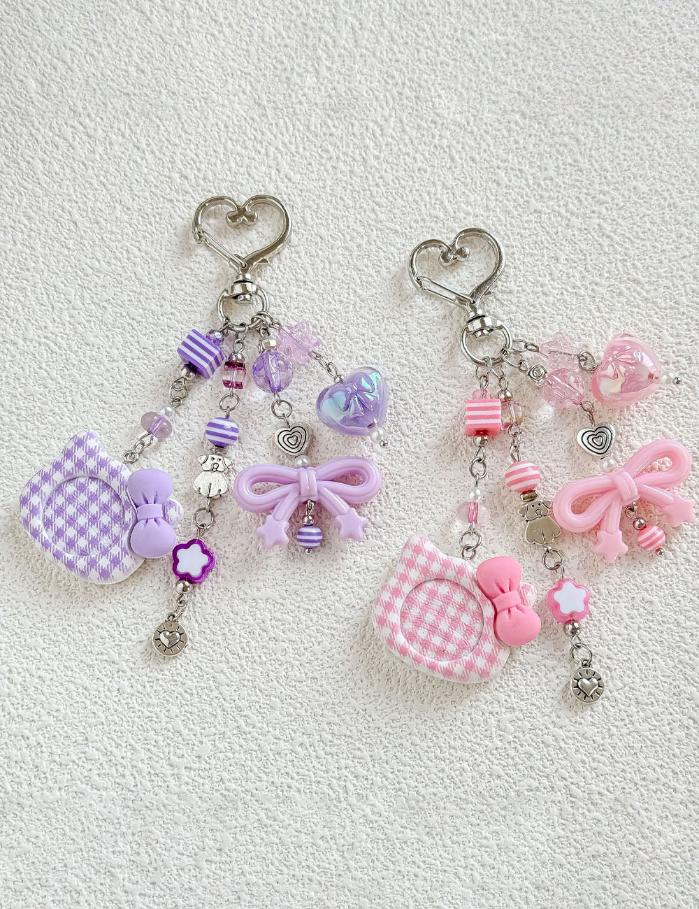 Sweet Bowknot Beaded Pendant Keychain Bag Charm 6W10BBC385
