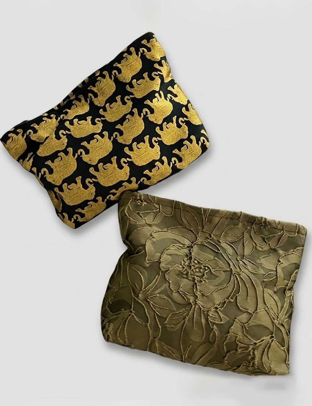 Vintage Elephant Jacquard Portable Makeup Bag MK2BW6S10BOB76
