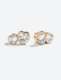 Trendy Double Heart Cubic Zircon Stud Earrings 6W6JER951