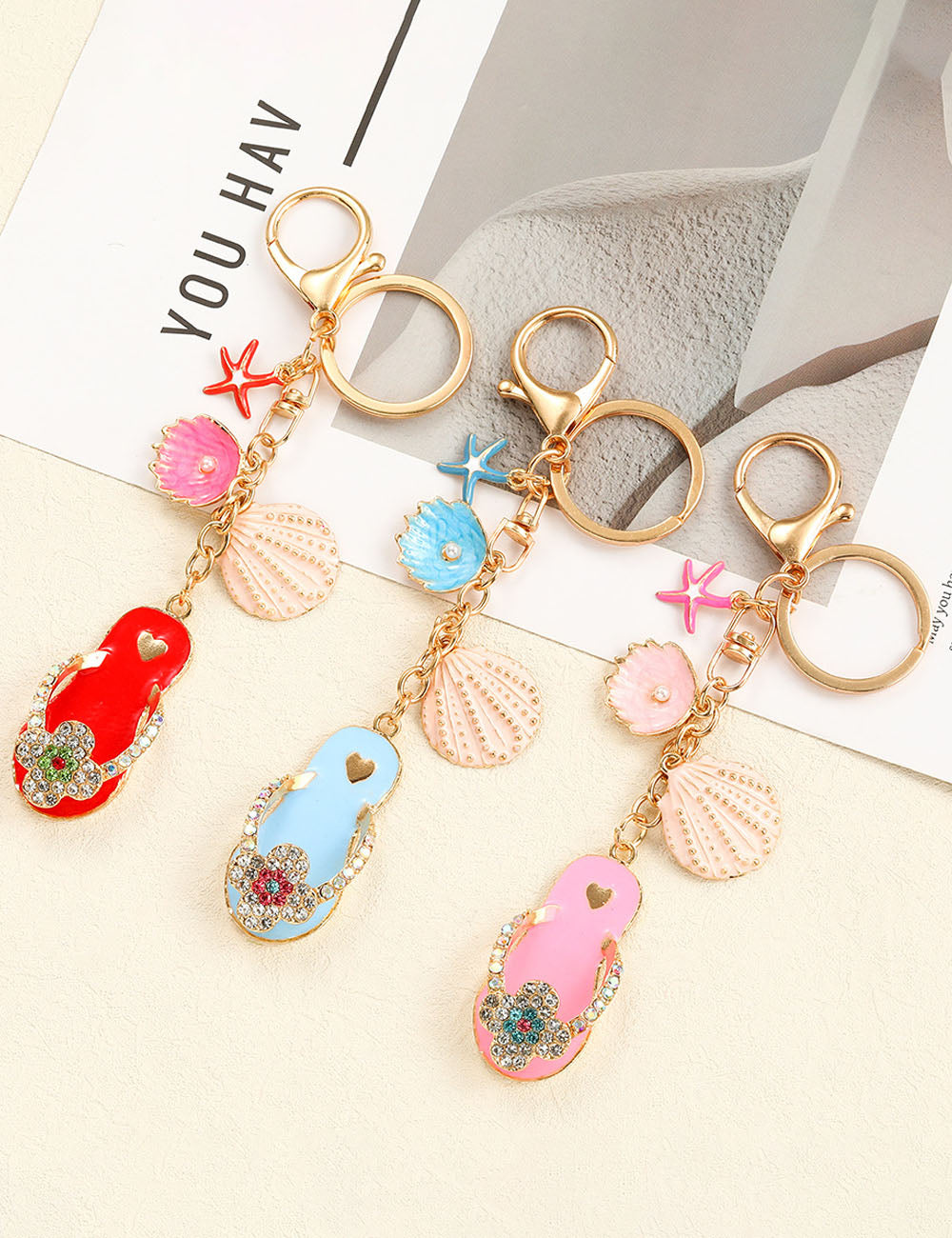 Slipper Shell Pendant Bag Charm - DippedShop Wholesale - #3571