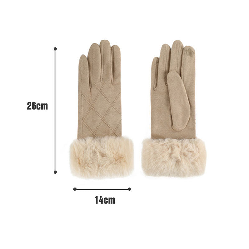 Plaid Suede Touch Screen Gloves - DippedShop Wholesale - #4371