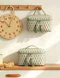 Stylish Floral Print Quilt Shell Cosmetic Bag 6S5CO124