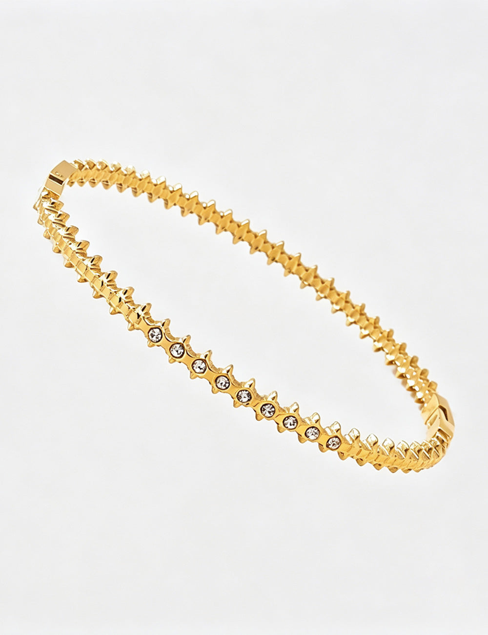 Elegant Gold Plated Spikelet Rhinestones Bracelets 6W6JBR486